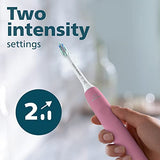 PHILIPS Sonicare 4100 Power Toothbrush, Rechargeable Electric Toothbrush with Pressure Sensor, Deep Pink HX3681/26