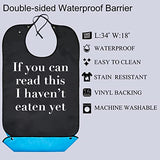 Funny Adult Bibs for Men Washable Reusable - Waterproof Adult Bibs for Eating with Crumb Catcher - Adjustable Dining Clothing Protectors for Adults Seniors Elderly (D Style - 1 Pack)