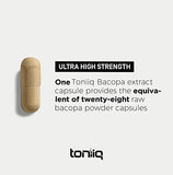 Toniiq 14,000mg 28X Concentrated Extract - 50% Bacosides Ultra High Strength Bacopa - (Non-GMO) - Highly Concentrated and Bioavailable - 90 Capsules