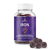 BeLive Iron Gummies - Multivitamin Iron Supplement with Vitamin C, A, B & Zinc, Supports Blood Oxygen, Vegan Iron Supplements for Women, Men & Kids for Growth and Development - Grape Flavor | 1-Pack