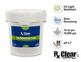 Rx Clear 1-Inch Stabilized Chlorine Tablets | Use As Bactericide, Algaecide, and Disinfectant in Swimming Pools and Spas | Slow Dissolving and UV Protected | 8 Lbs