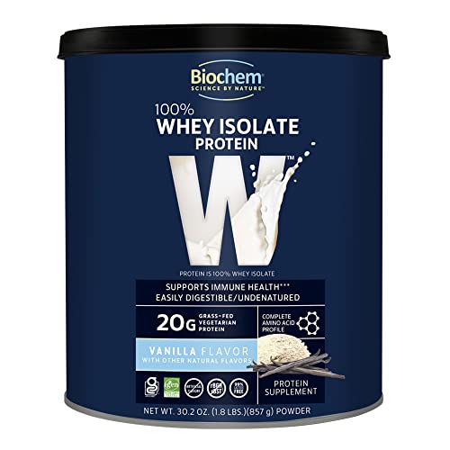 Biochem, Whey Protein Powder, 20g of Protein to Support Muscles and Intense Workouts, Vanilla, 30.2 oz