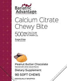 Bariatric Advantage Calcium Citrate Chewy Bites 500mg with Vitamin D3 - Peanut Butter Chocolate - 90 Tablets