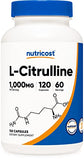 Nutricost L-Citrulline 500mg, 120 Capsules - Gluten Free, Non-GMO, 1000mg Per Serving (60 Serv)