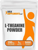 BULKSUPPLEMENTS.COM L-Theanine Powder - L-Theanine Supplement, L-Theanine 200mg - Amino Amino Supplement, Pure & Gluten Free - 200mg of L Theanine Powder per Serving, 1kg (2.2 lbs)