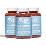 Baby Blues Postpartum Hair Loss Vitamins - Full Hair Cycle Pack - with Biotin, Collagen, & Folate