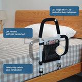 HEPO Bed Rails for Elderly Adults Safety with Motion Sensor Light & Double Foamed Grab Bars, Bed Rail with Storage Bag for Fall Prevention, Fit King, Queen, Full, Twin Bed, Getting in & Out of Bed