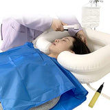 Inflatable Bedside Shampoo Basin kit, Bedridden Shower System for Disabled& Elderly Bed Easy, Pregnancy, or Post-Surgical, Overhead Shower with Water Bag(Set of 6)