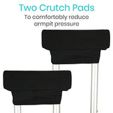 Vive Crutch Pads & Bag (5 PCS) - Crutches for Adults Armpit Padding, Hand Grips, Accessories Pouch - Soft Tips Medical Padded Handles, Universal Accessories for Kids, Men, Women - Lightweight