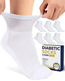 Pembrook Ankle Diabetic Socks for Women & Men | 6 Pairs | Wide Non Binding Socks Quarter Length | Edema Neuropathy Socks