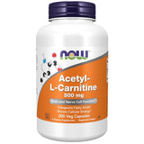 NOW Supplements, Acetyl-L Carnitine 500 mg, Amino Acid, Brain And Nerve Cell Function*, 200 Veg Capsules