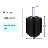 AQUANEAT Aquarium Sponge Filter Breeding Fry Betta Shrimp Nano Fish Tank 4pcs (Large up to 60Gal)