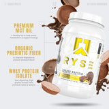 Ryse Loaded Protein Powder | 25g Whey Protein Isolate & Concentrate | with Prebiotic Fiber & MCTs | Low Carbs & Low Sugar | 27 Servings (Peanut Butter Cup)