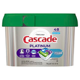 Cascade Platinum ActionPacs + Dishwasher Cleaner, Dishwasher Detergent Pods, Fresh, 48 Count