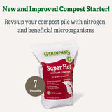 Gardeners Supply Company Super Hot Compost Starter | Compost Pile and Kitchen Waste Ultimate Booster | Activates 8 Bushels of Composts Materials Pile | 7 Pound Resealable Bag