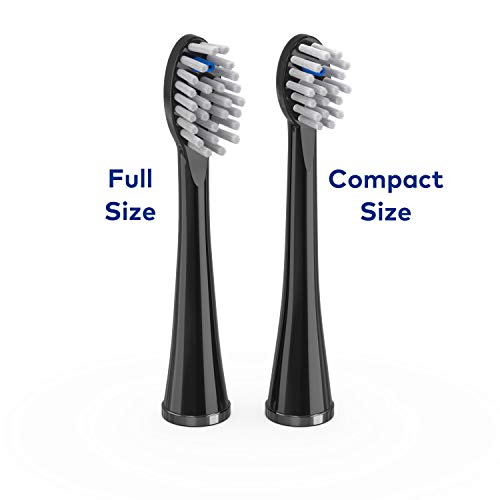 Waterpik Genuine Compact Replacement Brush Heads With Covers for Sonic-Fusion Flossing Toothbrush SFRB-2EB, 2 Count Black