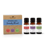 Plant Therapy Sparkling Laundry Essential Oil Blends Set of 3, Peppermint, Grapefruit & Lavender, Pure, Undiluted, Wash Fragrance and Scent Enhancer