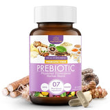 Prebiotic Fiber Supplement for Gut Health + Inulin: Daily Fiber Capsules Organic Pre Biotic Soluble and Insoluble Fiber Supplement for Women & Men Healthy Gut - Keto, Vegan, Sugar & Gluten Free, 60 Ct