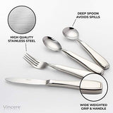 Weighted Utensils for Tremors and Parkinsons Patients - Heavy Weight Stainless Steel Silverware Set, Adaptive Eating Flatware Helps Hand Tremors, Parkinson, Arthritis - Knife, Fork, 2 Spoons & Bag