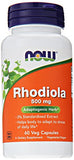 NOW Rhodiola Rhodiola Rosea 500mg, 60 Capsules (Pack of 2)