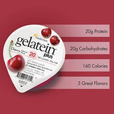 Gelatein Plus Cherry: 20 grams of protein. Ideal for clear liquid diets, swallowing difficulties, dialysis and oncology. Great pre or post-workout snack. (12 pack) …
