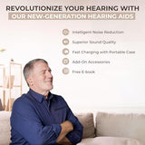 Rechargeable Hearing Aids for Seniors & Adults, 2023 New Upgraded REJUVEAR Sound Amplifiers with Noise Canceling, No Squealing, Invisible & Portable Charging Case, LED Power Display, Bluetooth Pairing