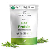 Sprout Living Organic Pea Protein Powder, 20 Grams of Plant Based Organic Protein Powder Without Artificial Sweeteners, Non Dairy, Non-GMO, Dairy Free, Vegan, Gluten Free, Keto Drink Mix (1 Pound)