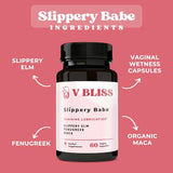 V Bliss Slippery Babe Vaginal Moisturizer Capsules | Relieves Vaginal Dryness with Slippery Elm, Fenugreek, & Maca | Vaginal Wetness | Once Daily, 60 Capsules