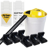 Arber Traps Flip N Slide Bucket Lid Mouse Trap, Fits on 5 Gallon + 12 Pcs Sticky Mouse Traps Glue + 6 Pcs Spring Snap Traps for Mice - Multi Catch Humane Mouse Trap for Indoor and Outdoor Used