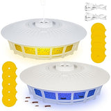 2 Pack Flea Traps for Inside Your Home with 10 Sticky Refill Discs & 4 LED Light Modes Flea Light Trap for Indoor, Harmless & Friendly to Pets & Kids Pest Trapper for Fleas, Flies, Mosquitoes, Moths