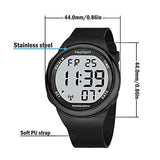 Hearkent Atomic Talking Watch Sets Itself for Visually impaired or Seniors LCD Big Number Easy-to-Read Talking Watch for Elderly (All Black)