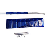 MTB Telescoping Snow Roof Rake, Blue, with 21-ft Extension Aluminum Handle, 24.8 in x6 in Poly Blade Rooftop Snow Removal Tool