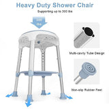 LEACHOI Shower Chair for Inside Shower, Tool-Free Assembly Swivel Shower Stool with Storage Tray, Adjustable Tub Chair and Bathroom Stool for Seniors, Elderly, Handicap & Disabled -300lbs