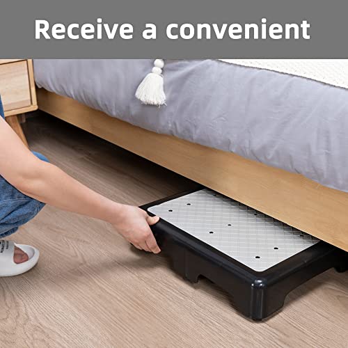 Wefaner Platform Step Stool Bed Step Non-Slip Rubber Stair Riser Portable Anti-Fall Safety Platform for Elderly and Adults