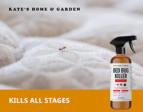 Bed Bug Killer for Mattress (16oz) - Kate's Home & Garden. Repel and Kill Indoor Infestation with Natural & Non-Toxic Bed Bug Killer Spray