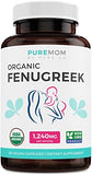 USDA Organic Fenugreek Capsules for Women - Effective Lactation Supplement for Increased Breast Milk Supply - Herbal Breastfeeding Support for Mothers - Gluten Free - 60 Vegan Capsules (No Pills)