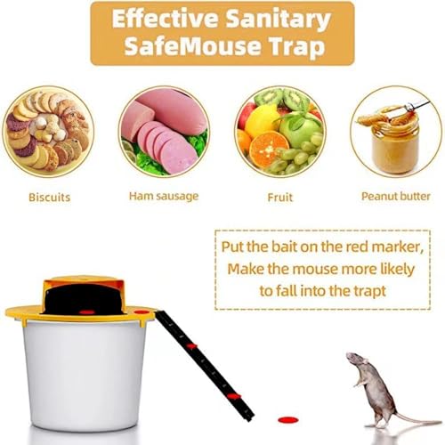 Mice Mouse Trap Bucket Flip Lid,Mouse Trap Bucket Indoor Outdoor,Humane Mouse Trap,Mouse Trap Bucket Lid Auto Reset | 5 Gallon Bucket Compatible | Mouse Trap Bucket Lid (3 Pack)