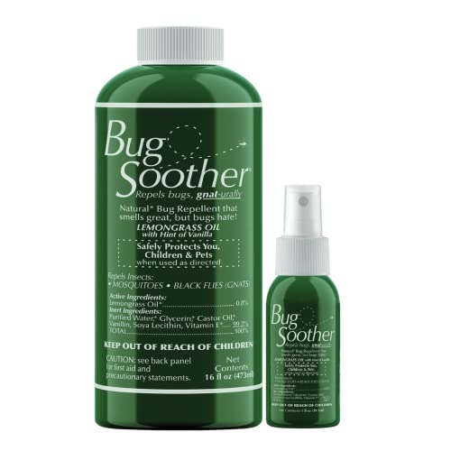 Bug Soother - Natural Insect, Gnat and Mosquito Repellent & Deterrent - 100% DEET-Free Safe Bug Spray for Adults, Kids, Pets, Environment