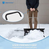 ORIENTOOLS Snow Shovel with Wheels for Driveway, Heavy Duty Snow Pusher with 6" Wheels and 26" Wide Blade for Efficient Snow Removal, Back Saver Snow Pusher Efficient Remover Tool for Doorway Sidewalk