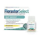 Florastor Select Gut Boost Daily Probiotic & Prebiotic Supplement for Women and Men, Boosts Good Bacteria, Saccharomyces Boulardii CNCM I-745 (30 Capsules) (Pack of 1)