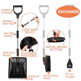 OCGIG 3-in-1 Portable Snow Shovel Kit with Ice Scraper and Snow Brush, Emergency Collapsible Design Snow Remover Set for Garden, Camping, Car, Trucks and Other Outdoor Activities