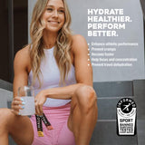 HALO Hydration Electrolyte Powder Packets – Peach - 24 Servings (5g Each) - Organic Hydration Drink with Low Sugar + Essential Vitamins + Minerals - Vegan