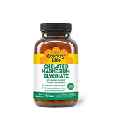 Country Life Chelated Magnesium Glycinate 400mg, 90 Tablets, Certified Gluten Free, Certified Vegan, Certified Halal, Non-GMO Verified
