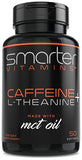 200mg Caffeine Pills - MCT Oil from 100% Coconuts + 100mg L-Theanine, Advanced Energy, Clean Focus and Perfect Clarity + All Natural Smooth Extended Release