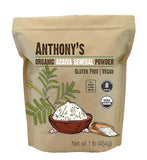 Anthony's Organic Acacia Senegal Powder, 1 lb, Batch Tested Gluten Free, Non GMO, Soluble Fiber, Prebiotic