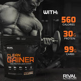 Rivalus Clean Gainer - Soft Serve Vanilla 10 Pound - Delicious Lean Mass Gainer with Premium Dairy Proteins, Complex Carbohydrates, and Quality Lipids, No Banned Substances, Made in USA