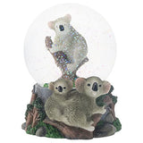 Elanze Designs Climbing Koala Family 100MM Sturdy Wind Up Musical Glitter Water Snow Globe Magical Tabletop Dresser Nightstand Figurine Decoration Plays Tune Born Free