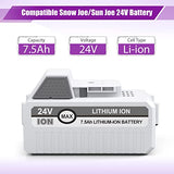 2Packs 7500mAh Li-ion Battery Compatible with Sun Joe and Snow Joe 24V Battery for 24VBAT-LTX 24VBAT-LTW 24VBAT-LTE 24VBAT-LT 24VBAT 24V-X2-SB18 iON+ System for All Joe iON+ 24V Cordless Snow Blower