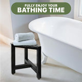 Shower Foot Rest 12 in - Shower Seat for Inside Shower - Shower Bench, Shower Stool for Shaving Legs, Corner Stool Suitable for Small Shower Spaces - Rustic Black