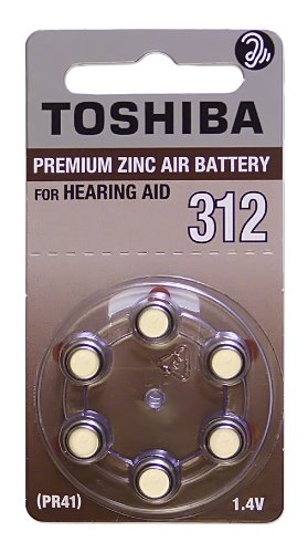 Toshiba Hearing Aid Batteries Size 312, PR41, (60 Batteries)